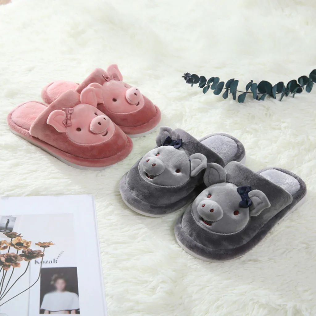 Тапочки для маленьких детей; Зимние Повседневные тапочки с рисунком поросенка; нескользящие домашние тапочки; Pantoufle Enfant