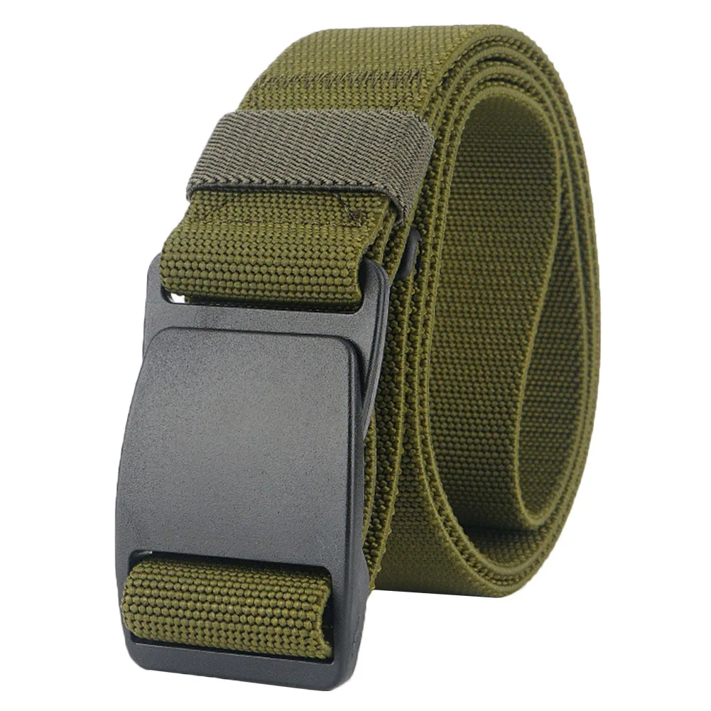 Army green Высококачественный мужской эластичный пояс, невидимый Повседневный веб-ремень, БЫСТРОРАЗЪЕМНАЯ плоская пластиковая пряжка NCM99 - Цвет: Army green
