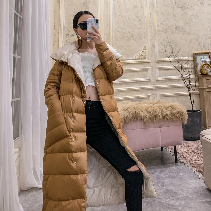Новая зимняя Модная белая куртка на утином пуху Женская Корейская версия