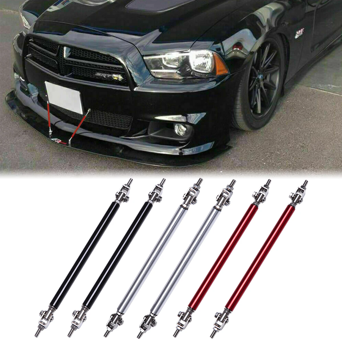 2pcs 15cm Universal Front Rear Bumper Strur Bars Splitter Spoiler
