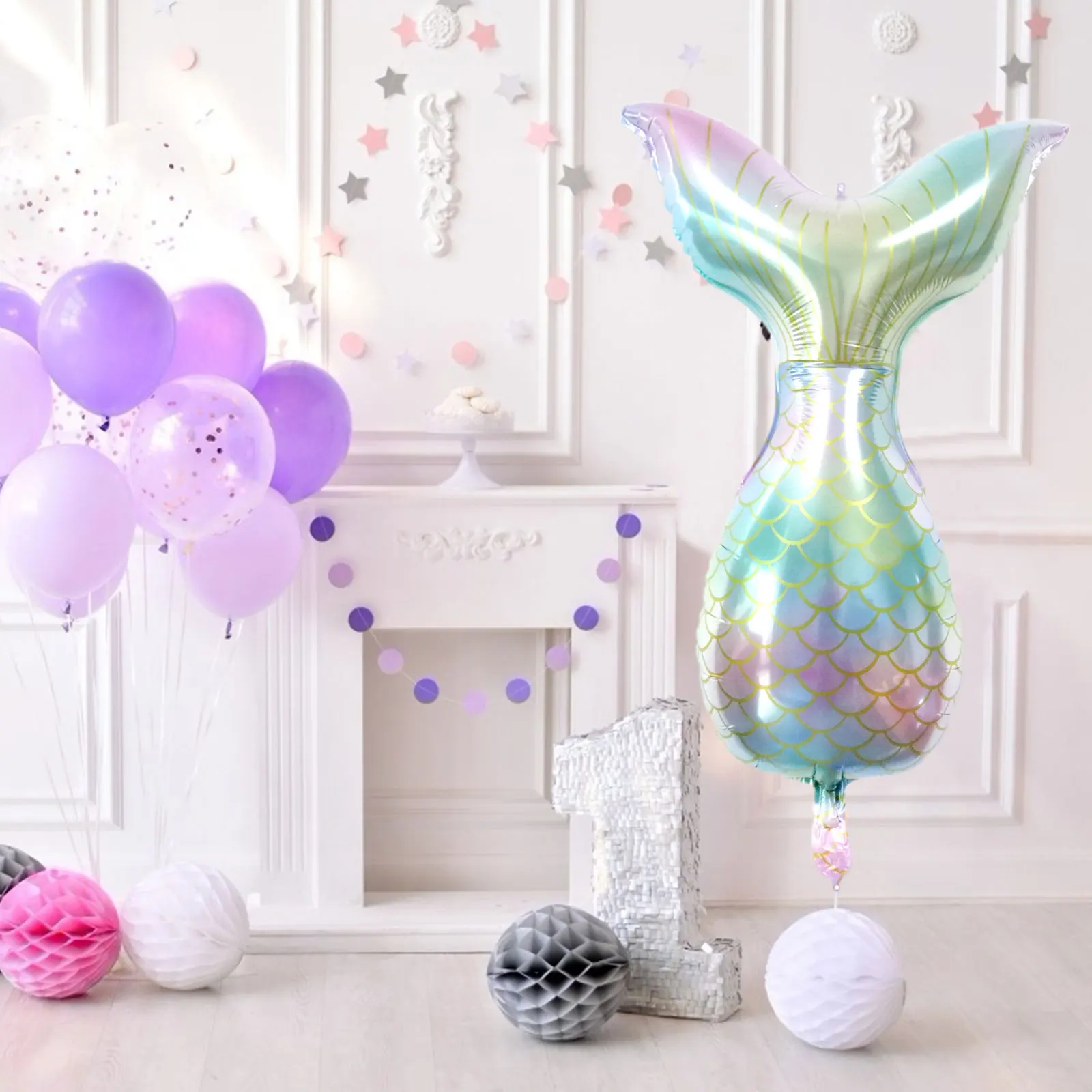 Lovely Mermaid tail balloon Girl Birthday Party Babay Shower Decoration Large Cartoon Little Mermaid Balloons Toys Party Supply