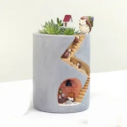 Creative Animal Resin Flowerpot Succulents Planter Water Planting Container Rabbit Hedgehog Decorative Pot Desktop Ornament
