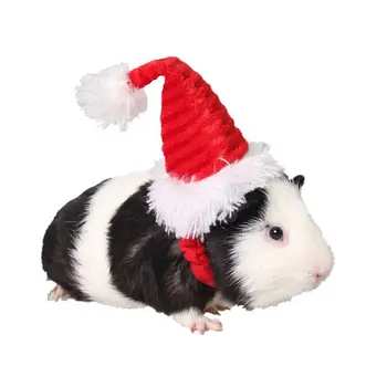 

Small Pets Christmas Festival Santa Hat with Band Hamster Squirrel Costume Decorations Small Animal Products C42
