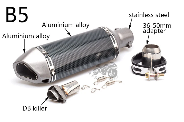 35-51 мм Универсальный мото rcycle Модифицированная большая выхлопная труба с лазерным логотипом для Akrapovic выхлопная труба grande moto Escape Муфельная труба - Цвет: B5