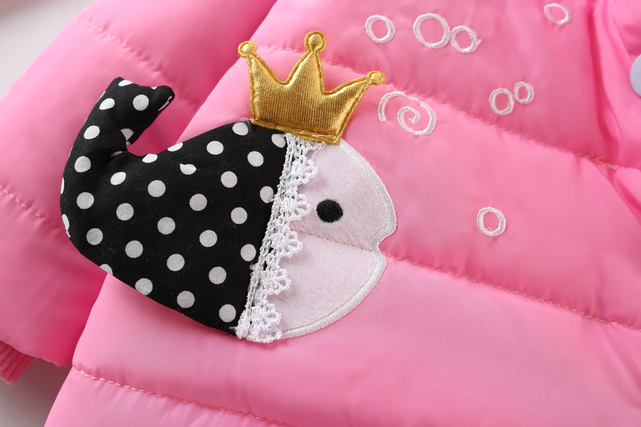 Winter Style Girls Padded Cotton Clothes 19 Winter Korean-style Cartoon Fish Cotton Coat Women's Small CHILDREN'S Thick Cotton-p