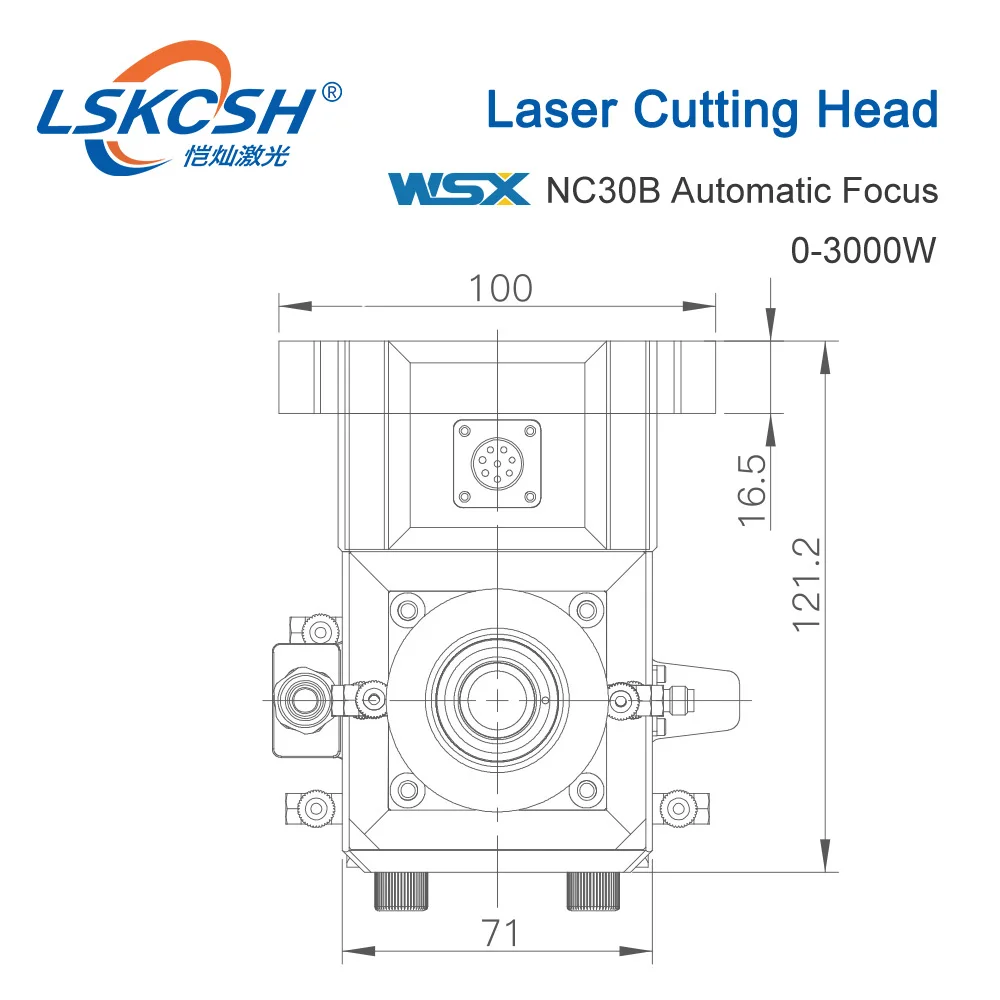 LSKCSH WSX 0-3KW NC30B волоконная Лазерная режущая головка автоматическая фокусировка Высокая мощность QBH 3000 Вт для резки металла