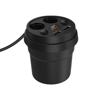 

Cup-shaped Multi-function Dual Cigarette Lighter With LED Digital Display Usb Car Multi-purpose Smart Car Charger