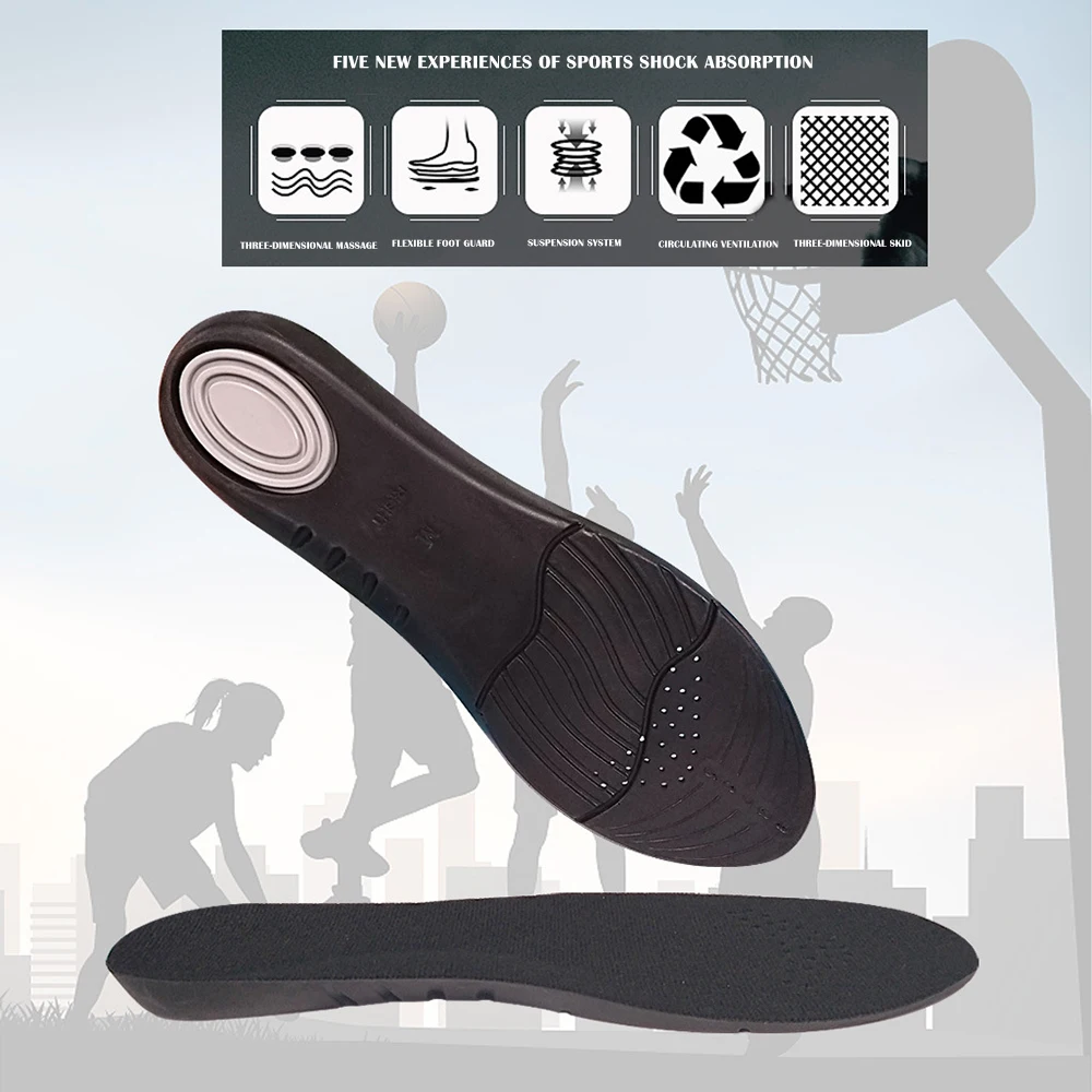 1 пара Sweatproof Shoe-pad PU высокая эластичность коврик поглощение пота дышащая спортивная стелька для человека декомпрессионная дезодорант стелька