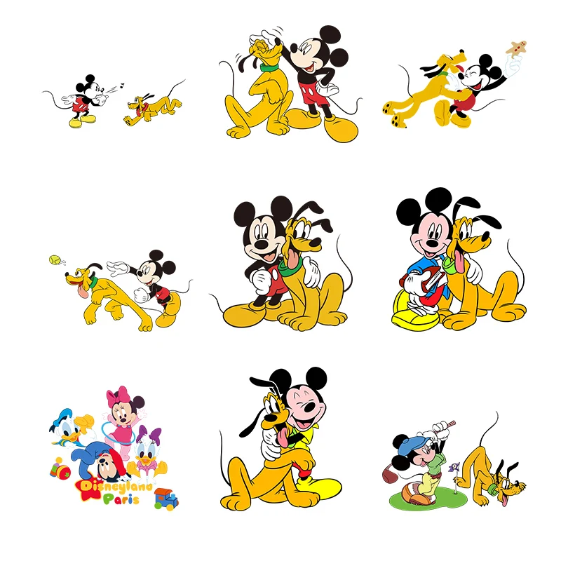 Мультипликационные узоры из мультфильма Микки и плютон Disney аппликация для