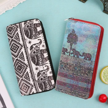 

Women Clutch Long Wallet Credit Card Holder Lady Purse Handbag Elephant Bag