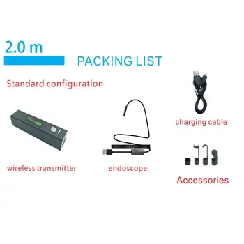 

HD 1200P Wireless WiFi Endoscope Mini Waterproof Semi Rigid Inspection Camera 8mm Lens 8LED Borescope For IOS And Android PC