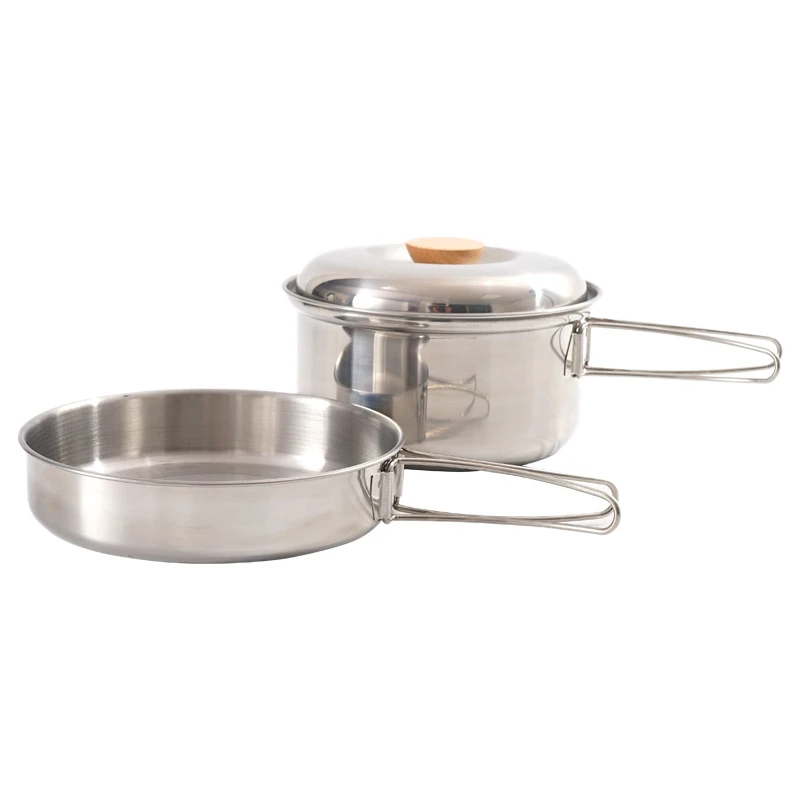 

Outdoor Cookware Camping Pot Folding Tableware Cup with Lid Foldable Handle Tourism Tableware