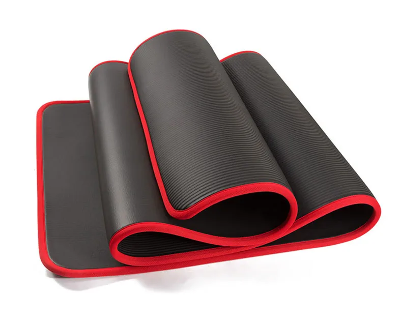 10MM 15MM 183cmX61cm Yoga Mat NRB Non-slip Mats For Fitness Extra Thick Pilates Gym Exercise Pads Carpet Mat Edge Wrapped XA131A