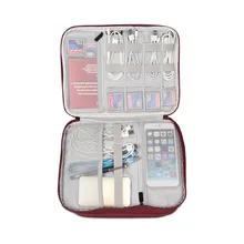 Портативный дорожный кабель сумка u-диск кабель для передачи данных Организатор для наушников мобильный мощность цифровой гаджет оборудование молния Tote аксессуары