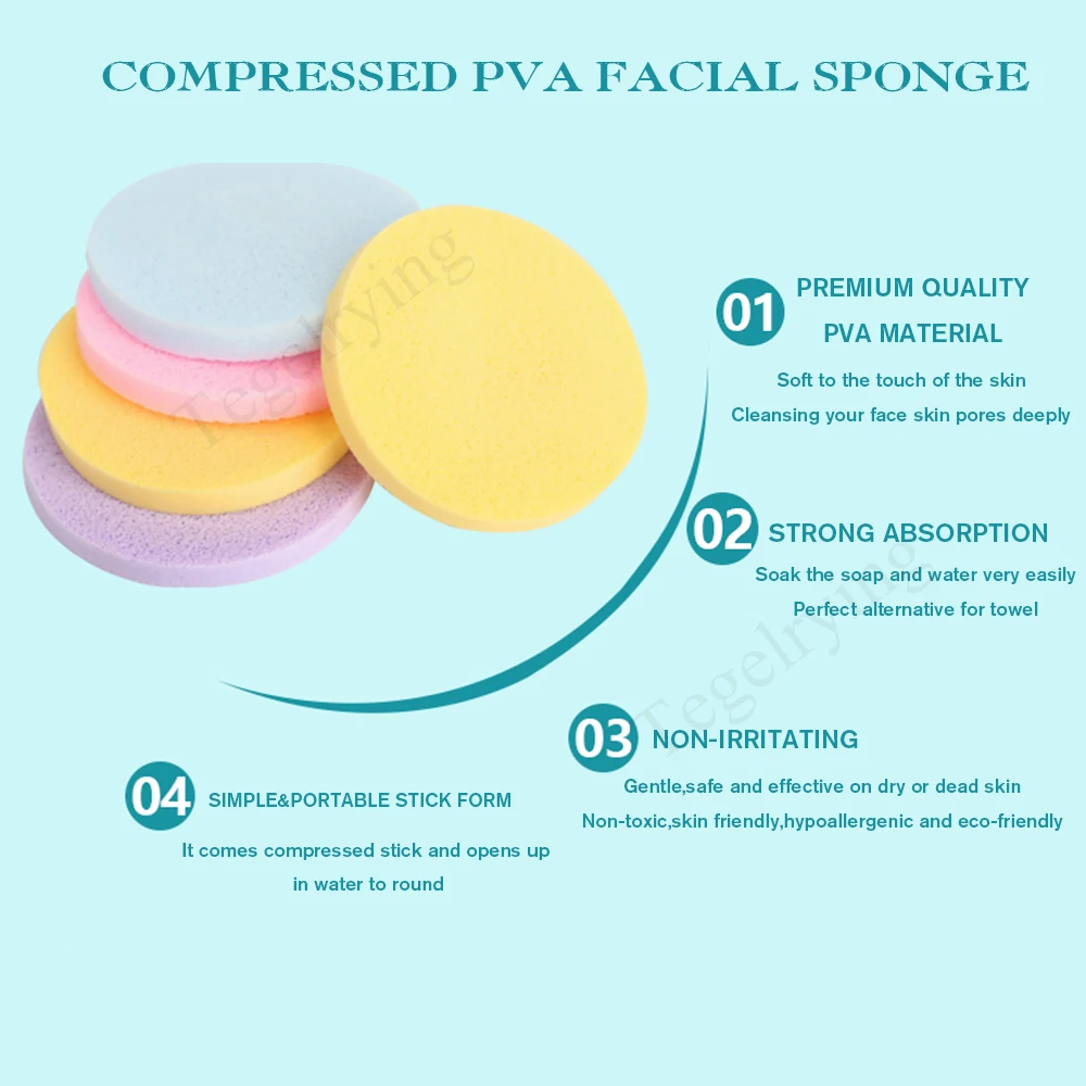 Facial Sponge Compressed PVA Professional Makeup Remover Washing Women Face Sponges Exfoliating Cleansing Spa Pads Clean Puff makeup sponge set makeup sponge powder puff makeup puff makeup puff set powder puff set