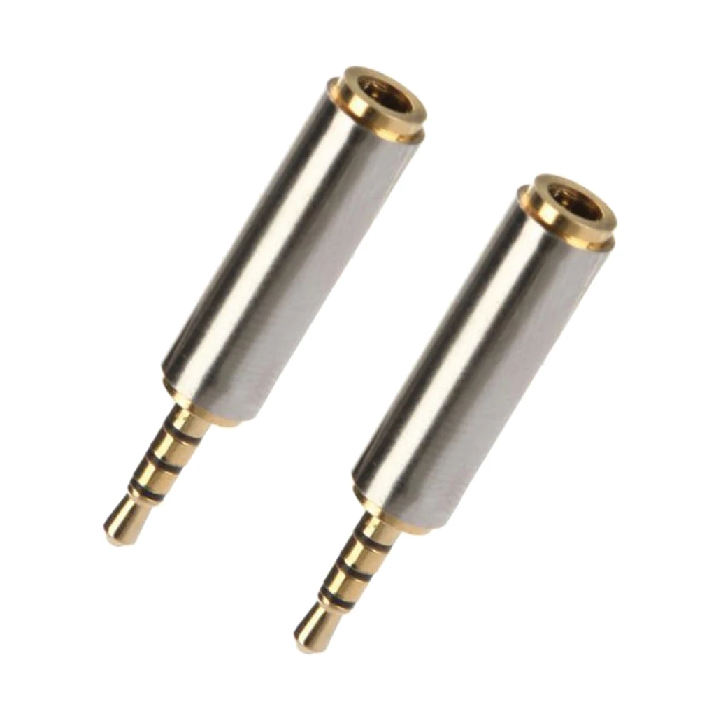 2 Pieces Gold New Audio 2.5mm Plug Male to 3.5mm Jack Female Aux Stereo Headset Adapter for iPODs, Cellphones, PDAm