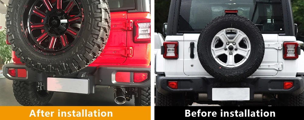 2 SHINEKA Car Stickers for Jeep Wrangler jl accessories 2018 Aluminum Alloy Rear Bumper Decoration Sticker for jeep jl wrangler