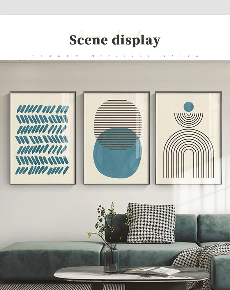 Tableau - Toile,Affiche géométrique colorée minimaliste nordique ...