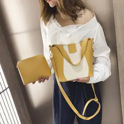 Сумка-мешок женская 2019 новая стильная сумка в Корейском стиле модная сумка через плечо универсальная сумка с цветовым контрастом ручная Ol