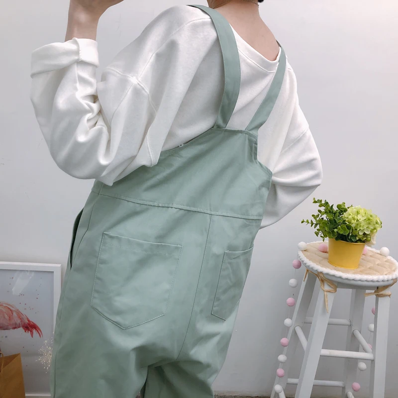 Женские комбинезоны Kawaii С мультяшным принтом, розовые, милые, свободные, длина по щиколотку, простые, студенческие, с карманами, повседневные, женские комбинезоны, шикарные