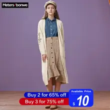 Metersbonwe, длинный вязаный кашемировый кардиган, женский шерстяной свитер, осенняя теплая одежда для офисных леди, модный кардиган для женщин OL