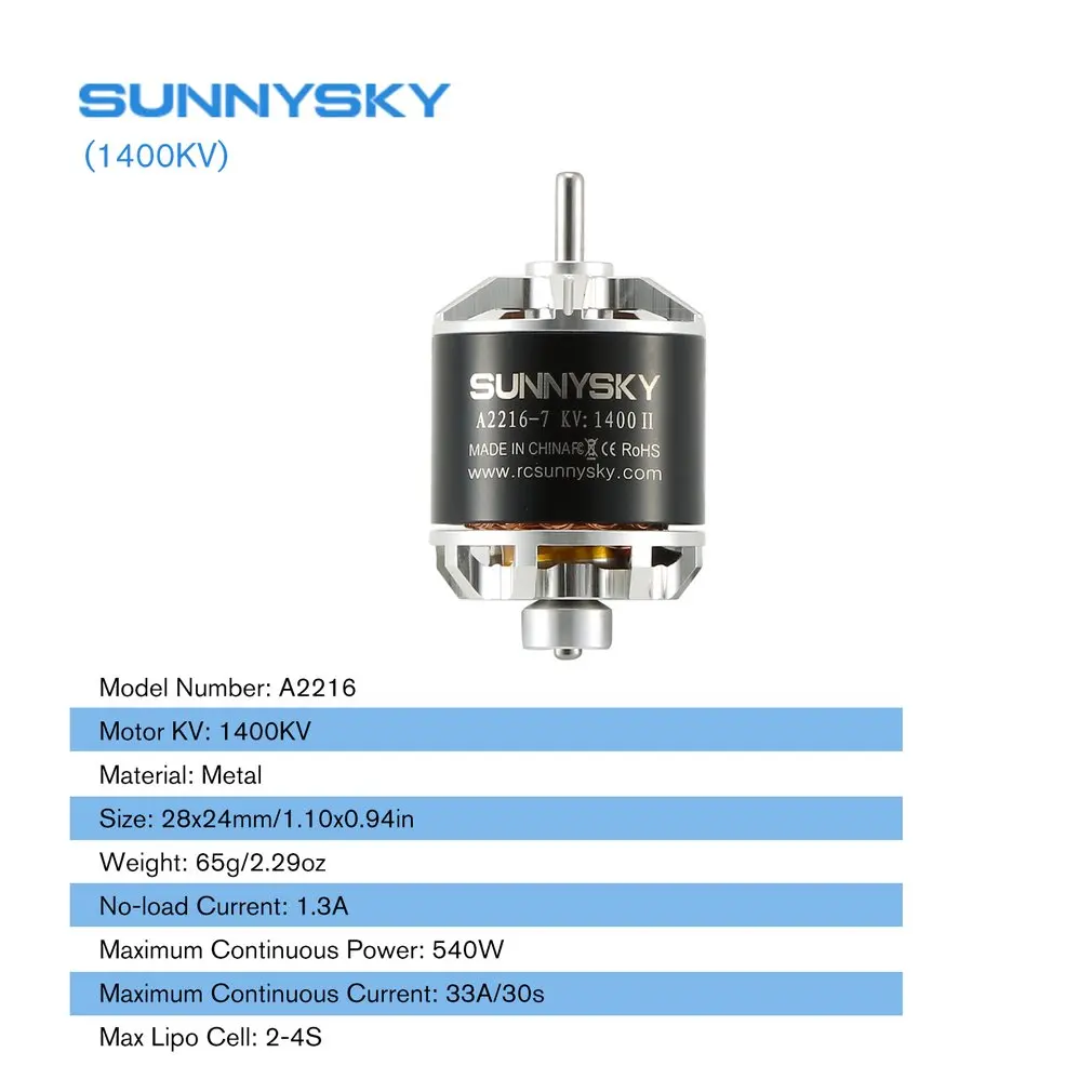 SunnySky A2216 1400KV бесщеточный двигатель высокой мощности RC Дрон двигатель для моделей RC Дрон самолет с фиксированным крылом