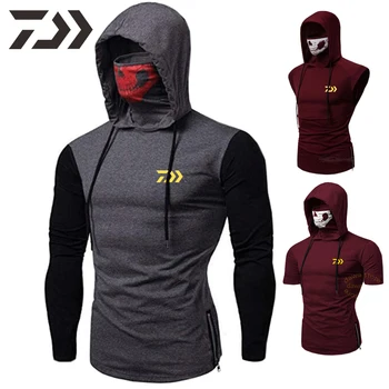 

Daiwa Clothing Fishing Hoodie Men Skull Masked Fishing Shirt with Mask Sweatshirt Fishing Clothes T Shirt for Fishing with Hood