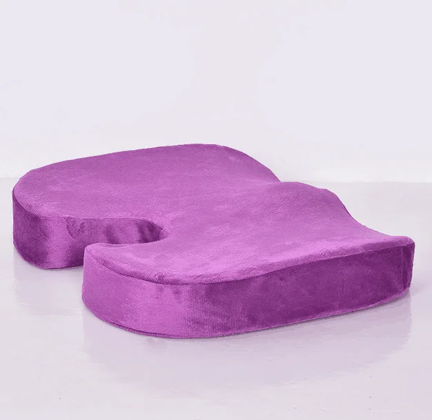 cushion purple Подушка медленный отскок поддержка талии набор для домашнего офиса забота о здоровье стул подушка 2 в 1 бамбуковое волокно пены памяти подушки сиденья - Цвет: cushion purple