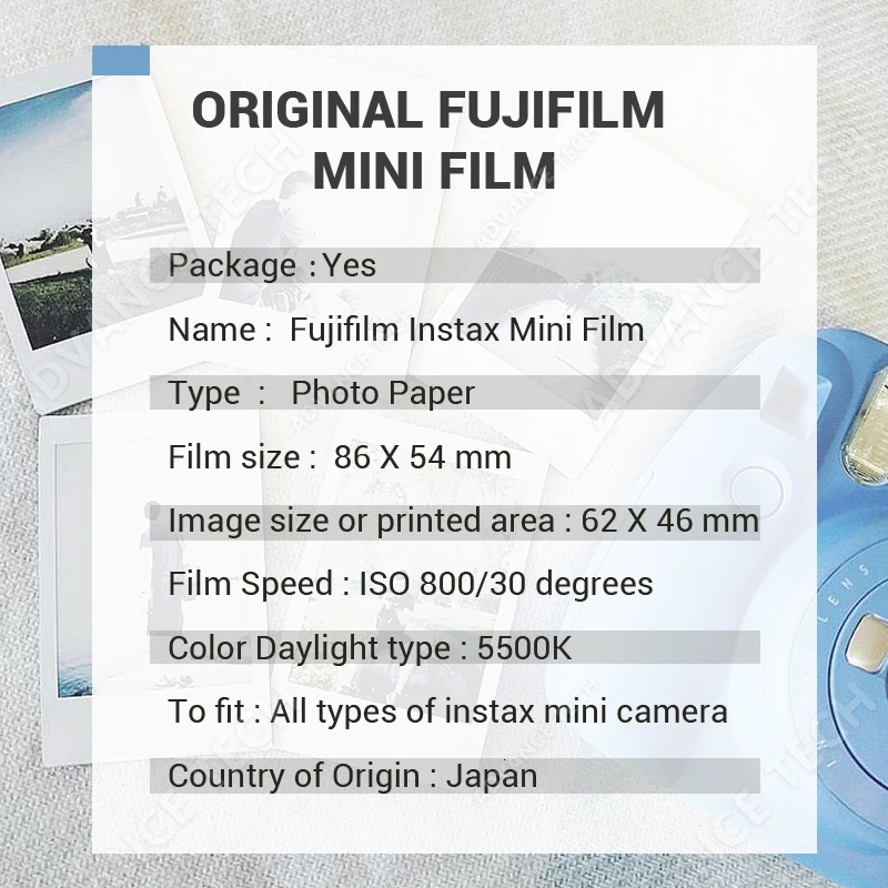 Дорожная 30 листов Fujifilm Instax mini 9 пленок белый край 3 дюйма для камеры моментальной печати 7 8 25 50s 70 90 SP-1 SP-2 фотобумага