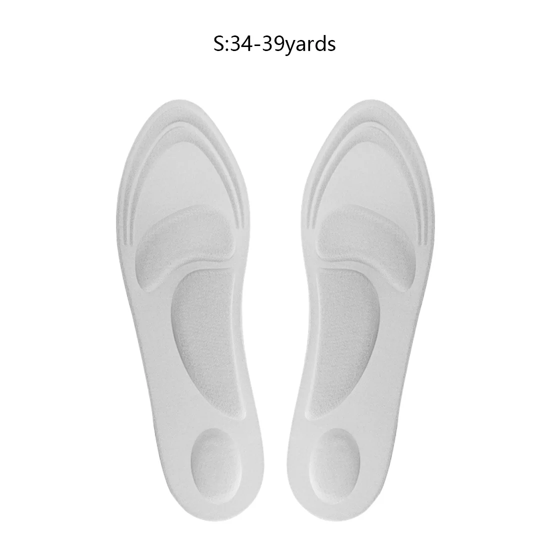 Grey S 1 пара 4D orthotic стелька супинатор ортопедический стельки для обуви плоские ноги уход за подошвой обуви ортопедические подушки - Цвет: Grey S
