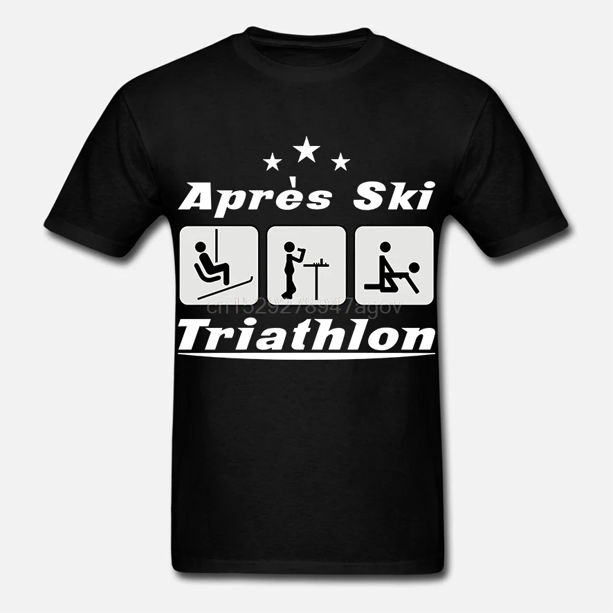 Apres Ski футболки Triathlon забавные Повседневное личность футболка юмористический