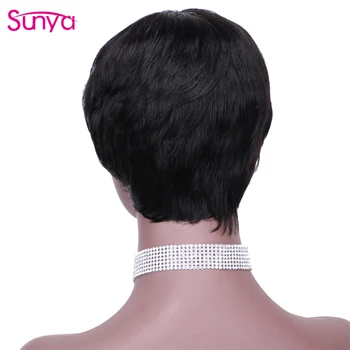 

Short Pixie Lace Wigs Pixie Cut Wig Straight Brazilian Remy Hair 150% Density Machine Made Human Hair Wigs For Black Women Panda