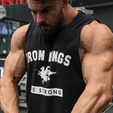 Спортивные Повседневные майки из чистого хлопка для фитнеса, мужские свободные дышащие безрукавки с круглым вырезом