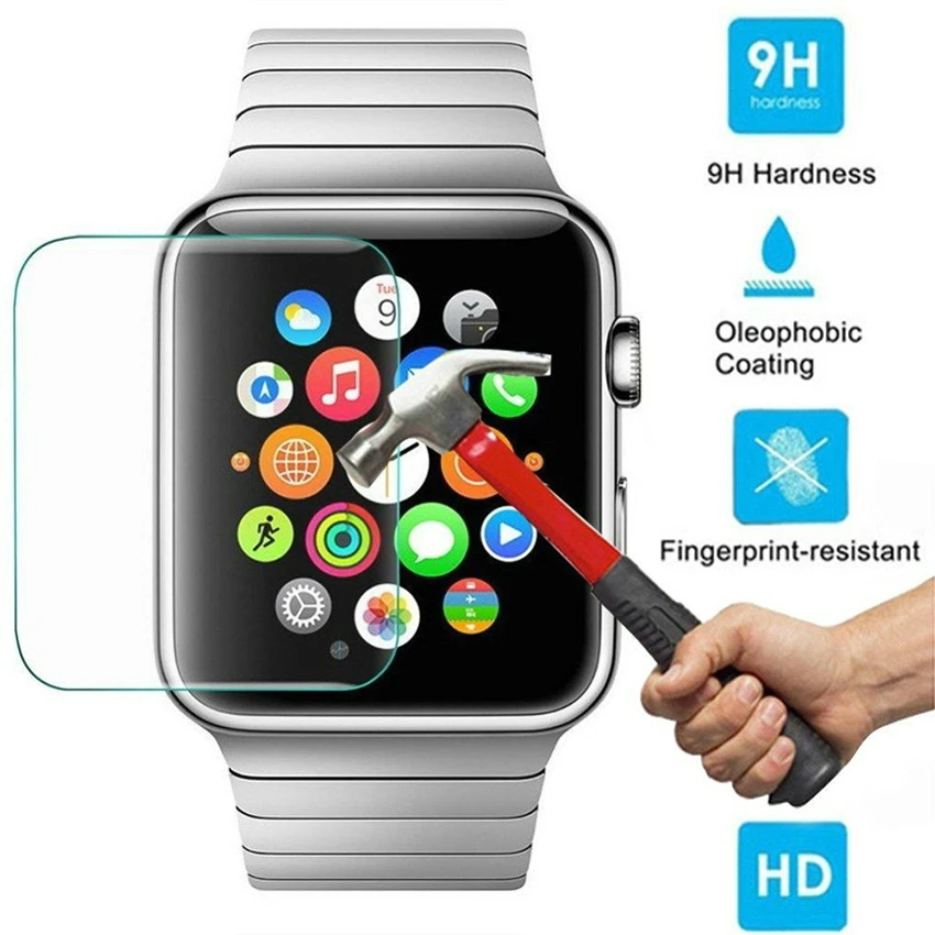 

100 шт./партия, ультратонкое высокопрозрачное закаленное стекло для Apple Watch 38 мм 42 мм