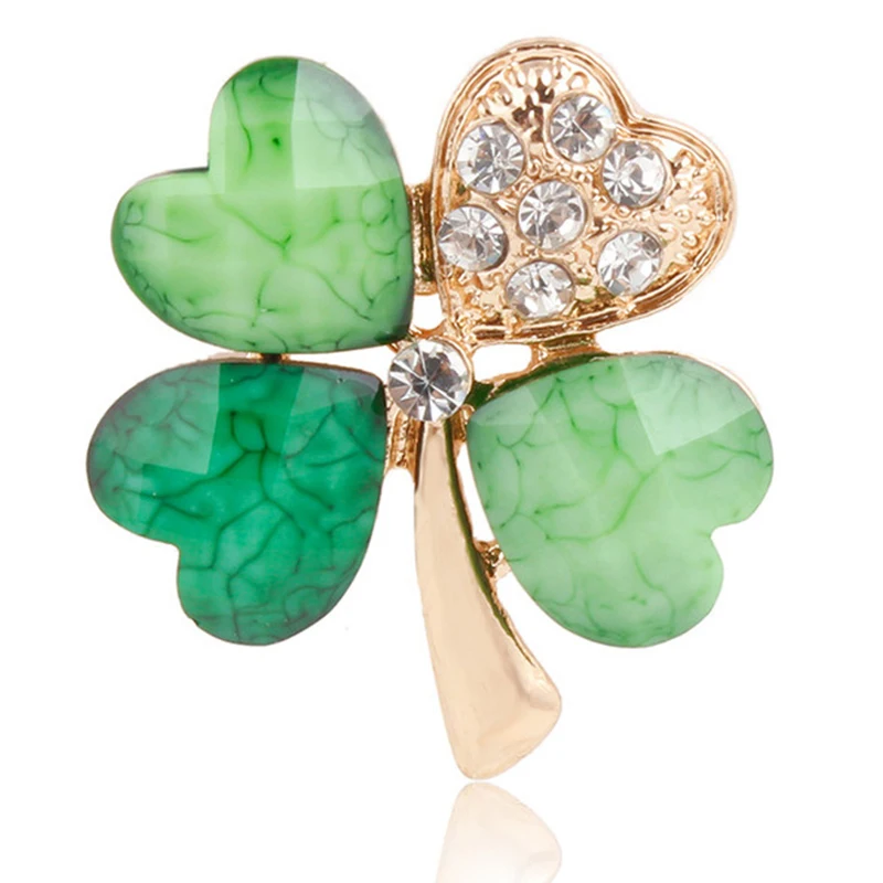 

Green Leaf Brooch for Women Crystal Rhinestones Lapel Pins for Men Brooches