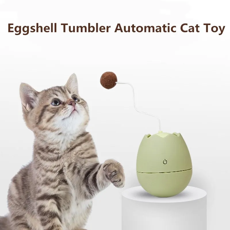 Cat Toy Eggshell Tumbler Automatic Funny Cat Toy Mute Electric Self swing Ball Artifact Cat Stick Creative Design Cat Supplies|Cat Toys| - AliExpress
