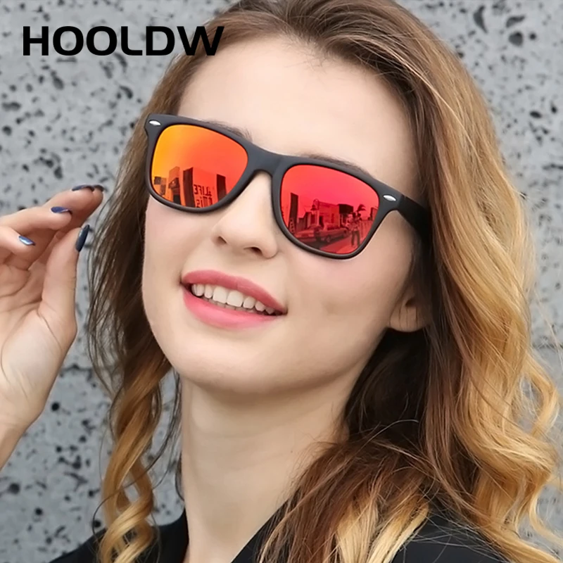 

Солнцезащитные очки Мужские/Женские HOOLDW, классические поляризационные очки в квадратной оправе, очки для вождения, с зеркальным покрытием UV400