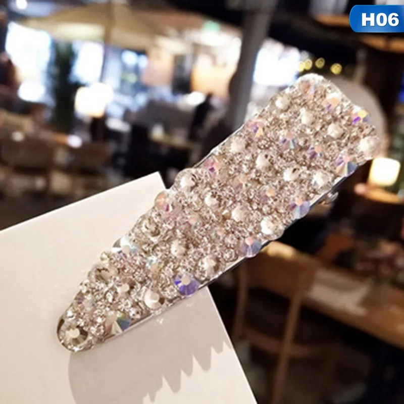 Luxury Pearl Crystal Hair Clips For Women temperament full diamond Reinstone Pearl Elegant Barrettes Hairgrips Hair Accessories - Цвет: 06