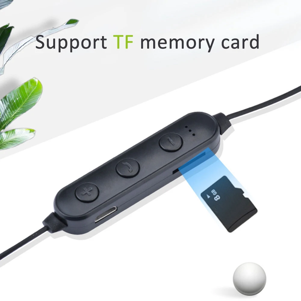 Magnetic TF Card Wireless Bluetooth Earphone Headphone Sport Running Headset With Mic Earbuds For All Smart Phone fone de ouvido