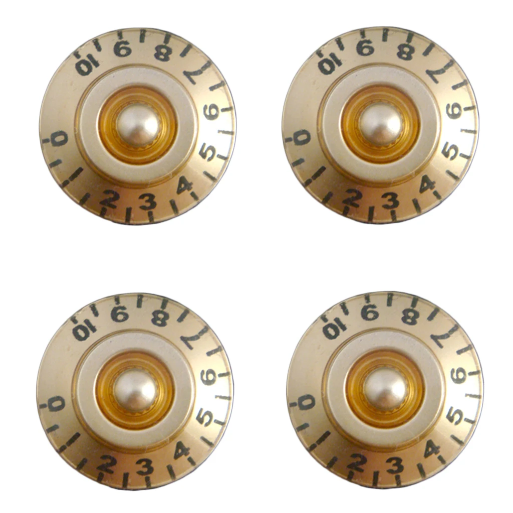Top Hat Gold Transparent Volume Tone Speed Control Knob for Electric Guitars 4 Pieces