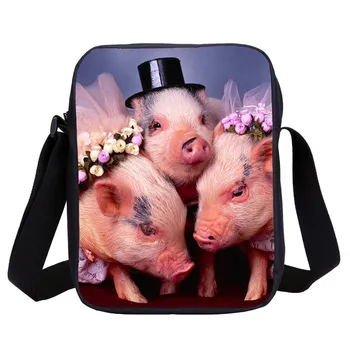 

Mini Crossbody Bags For Boys Girls Funny Animal Pig 3D Printing Messenger Bags Kids Sling Bags Shoulder Bag Handbags Sac A Main
