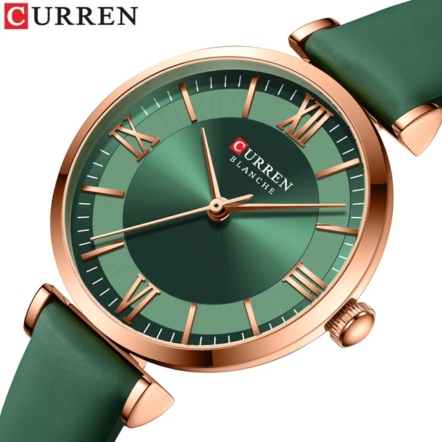 Watch Green White Blue Curren Watch Women's Quartz Leather Wrsitwatches Fashionable Classic Clock 32mm 6