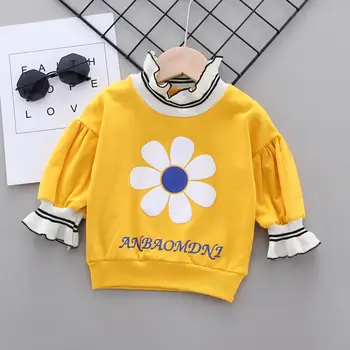 

New SPRING Autumn Boys Girls Sweatshirts Flowers SOLID Children Cotton Clothes Boys Girls Cute Tops T-shirt Cute Coat 0-5 Years