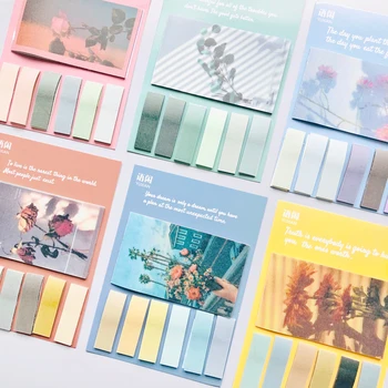 

Natural Flower Leaf Gradient Litmus Paper Memo Pad Sticky Notes Notepad Stationery