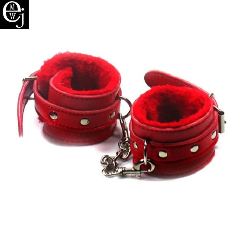 Наручники для секса манжеты рук искусственная кожа мягкие плюшевые наручники