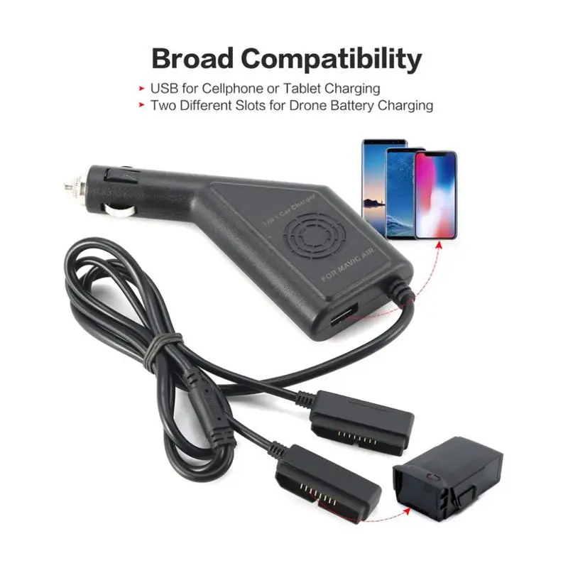 Car Charger Car Drone Charger Dual Charge For Dji Mavic Air