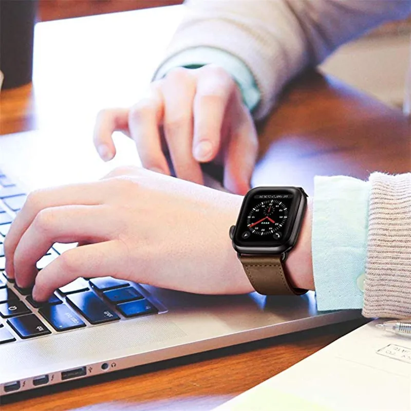 Кожаный ремешок для Apple Watch Series 5 44 мм 40 мм 42 мм 38 мм старинный ремешок из натуральной кожи для iWatch Series 4/3/2/1