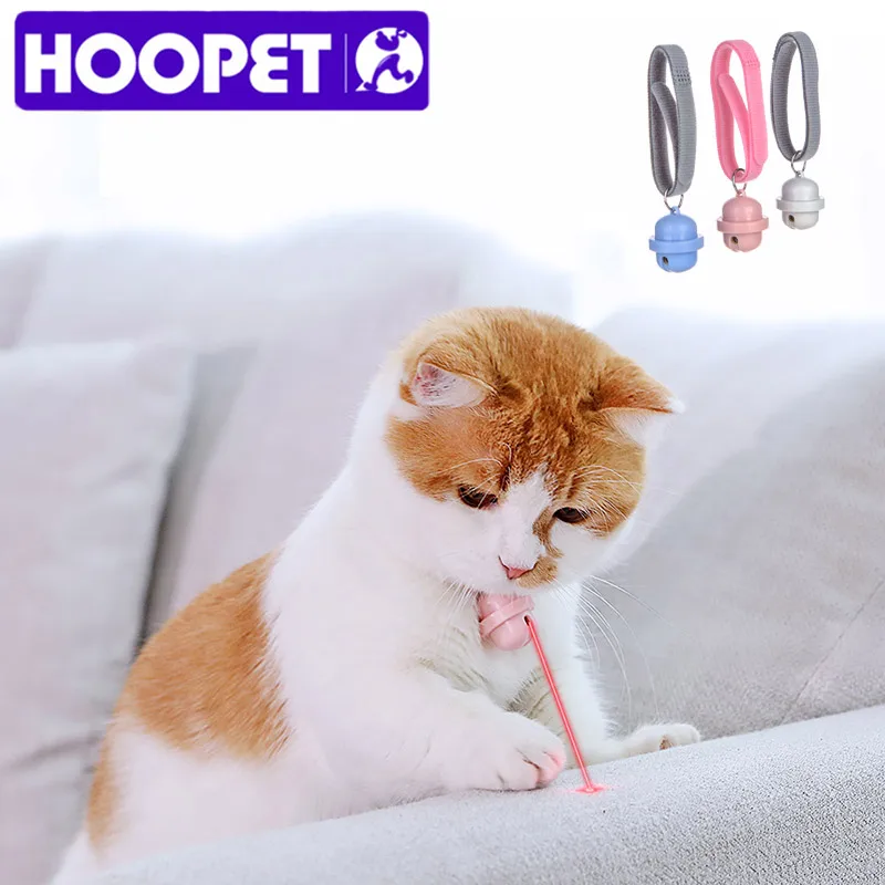 Игрушка-ошейник для домашних животных HOOPET, лазерный светильник с красной точкой, Интерактивная игрушка для кошек
