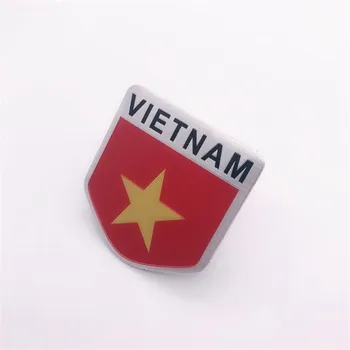 

Aluminum Alloy Shield Styling Vietnam National Flag Emblem Decals Car Trunks Decor Flags Stickers 5x5cm