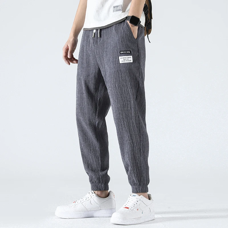 

Harajuku Clothe Summer Men Pants Ice Cool Casual Breathable Lightweight Quick Dry Trousers Men's Long Pants Male